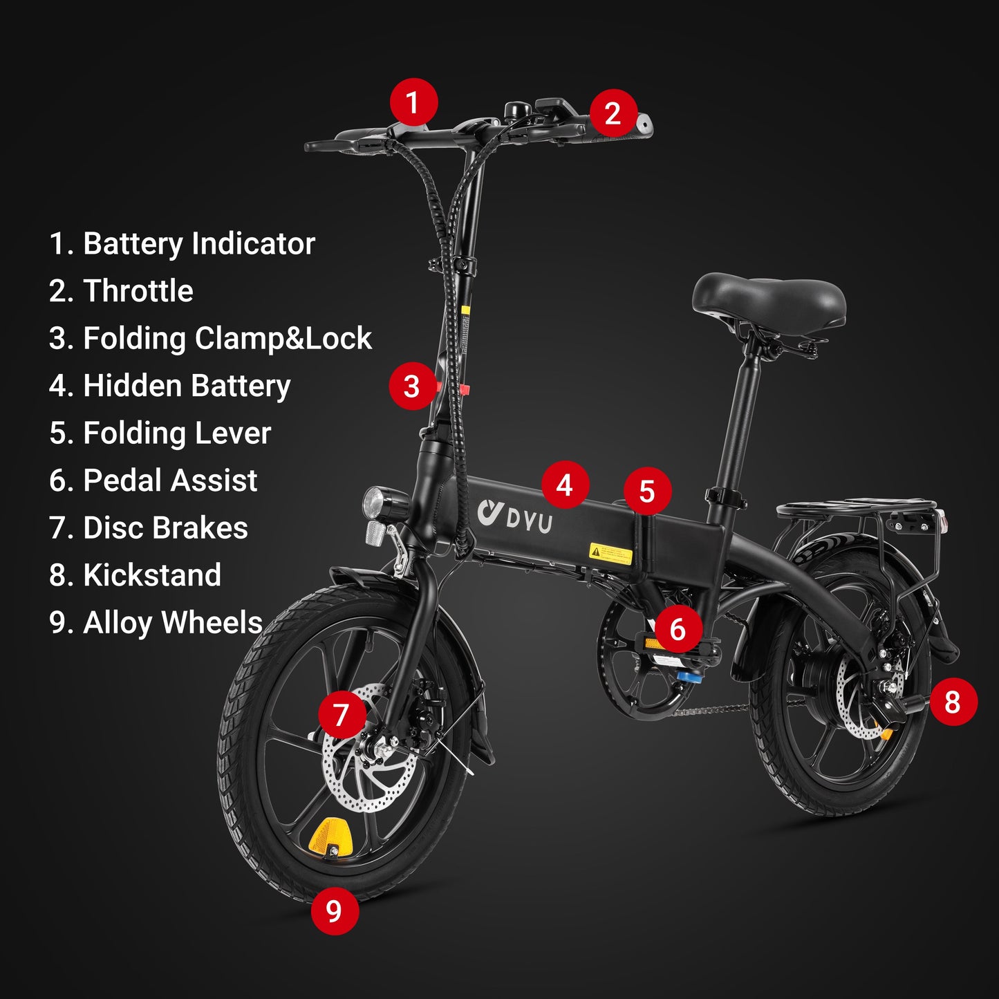 DYU A1F 16 Inch Folding Electric Bike