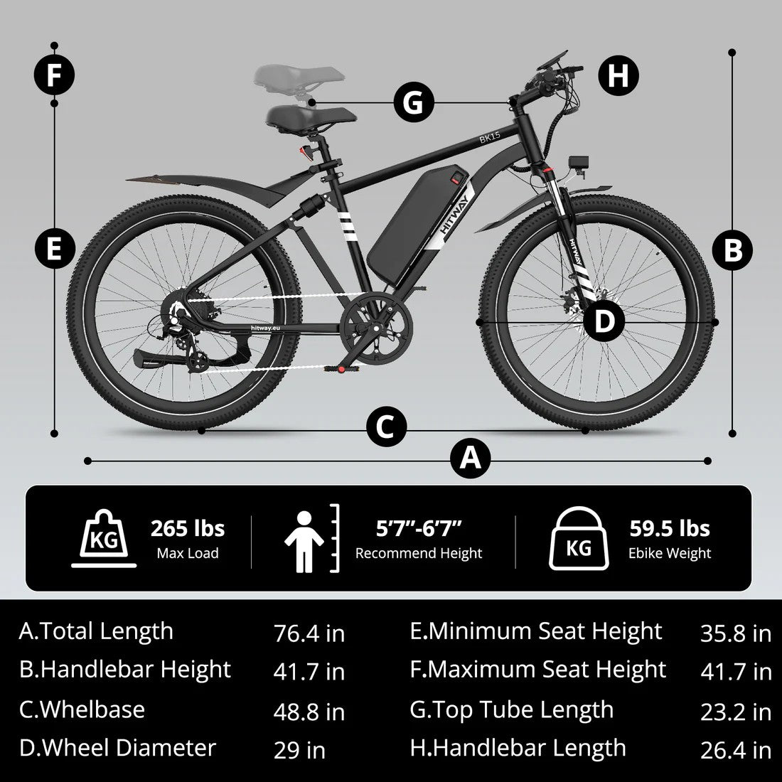 HITWAY BK15 Plus 29″ Electric Bike