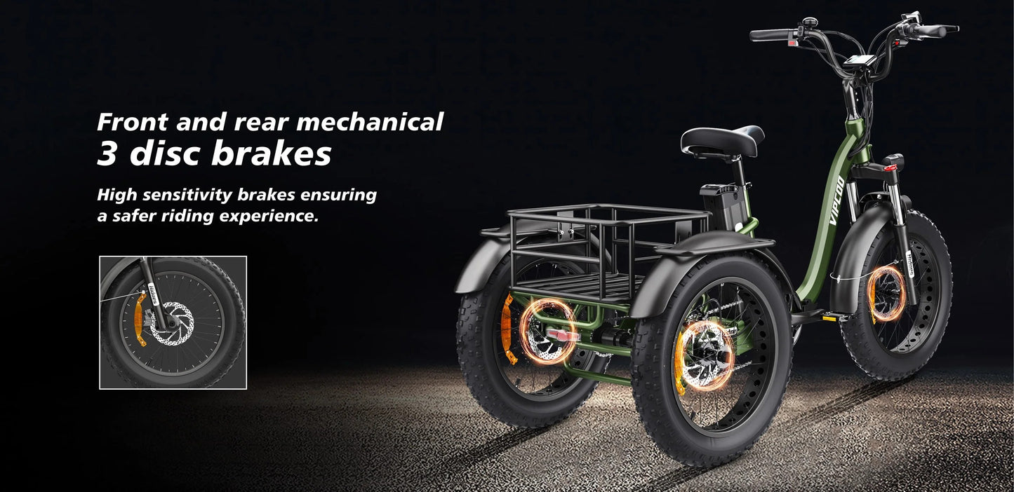 VIPCOO ET1 Fat Tire Electric Tricycle