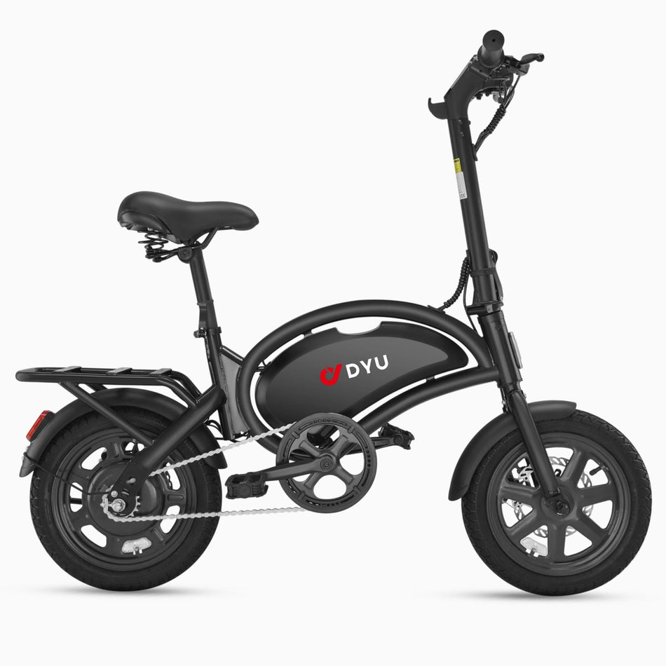 DYU D3F Mini 14-inch folding electric bike in black – 36V 7.8Ah battery