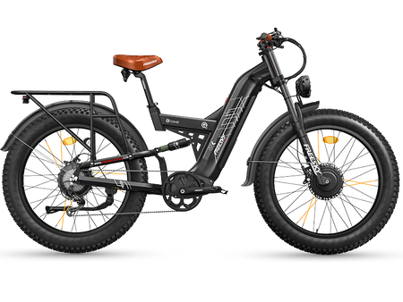 FREESKY Warrior Ultra M-530 60V electric mountain bike in black, angle view