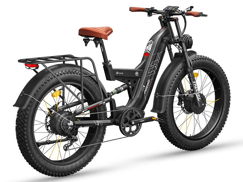 FREESKY Warrior Ultra M-530 60V electric mountain bike in black, detail view