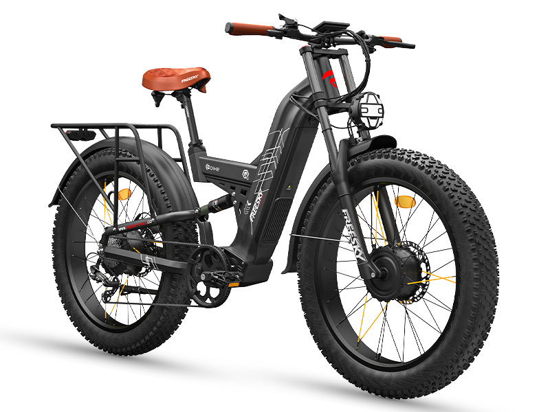 FREESKY Warrior Ultra M-530 60V electric mountain bike in black, side view