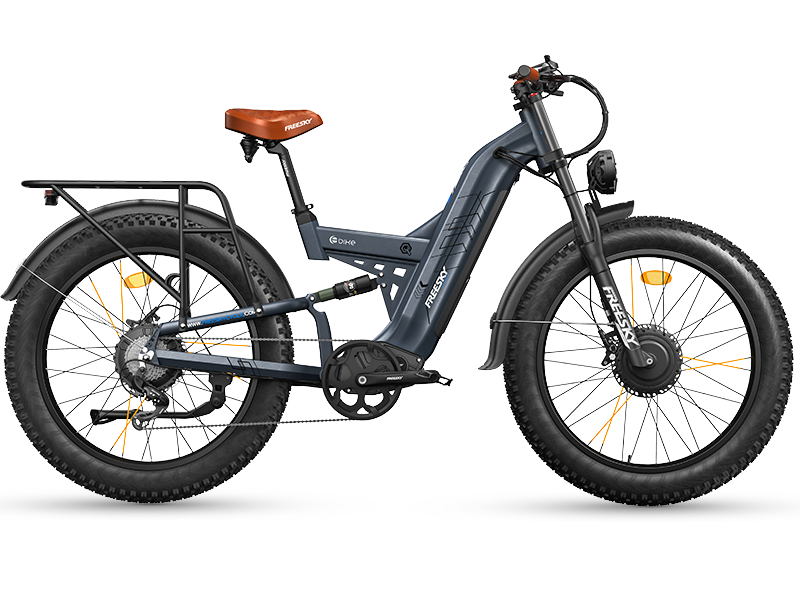 FREESKY Warrior Ultra M-530 60V electric mountain bike in blue, angle view