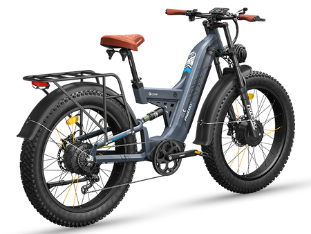 FREESKY Warrior Ultra M-530 60V electric mountain bike in blue, detail view