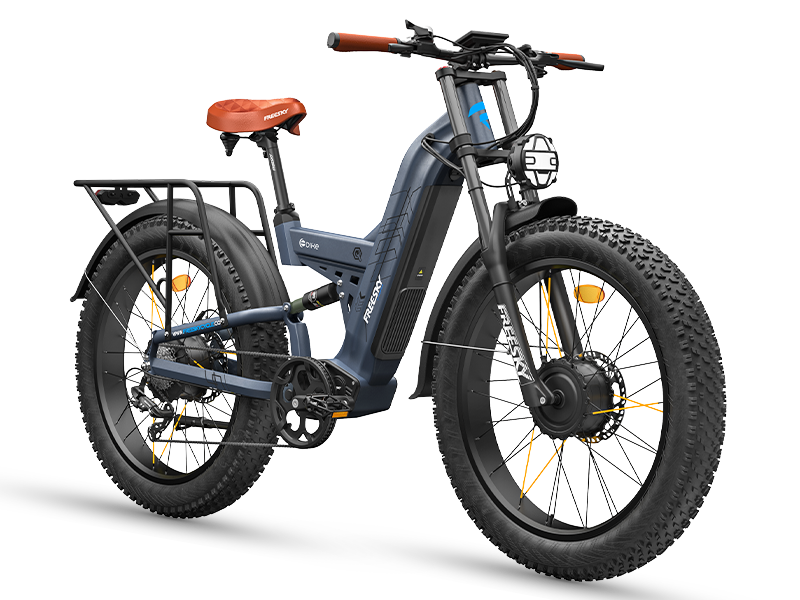 FREESKY Warrior Ultra M-530 60V electric mountain bike in blue, side view