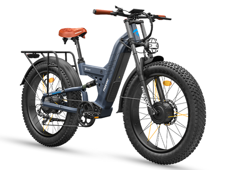 FREESKY Warrior Ultra M-530 60V electric mountain bike in blue, side view