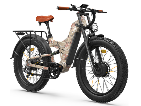 FREESKY Warrior Ultra M-530 60V electric mountain bike in camo, side view