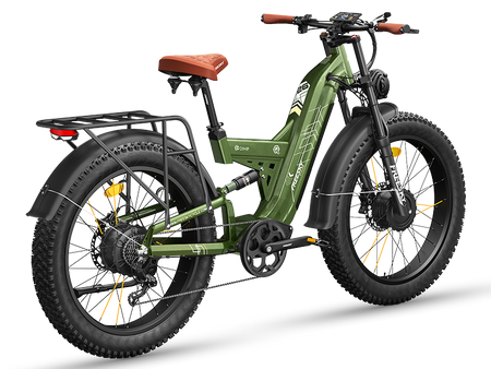 FREESKY Warrior Ultra M-530 60V electric mountain bike in green, detail view