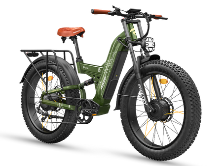 FREESKY Warrior Ultra M-530 60V electric mountain bike in green, side view