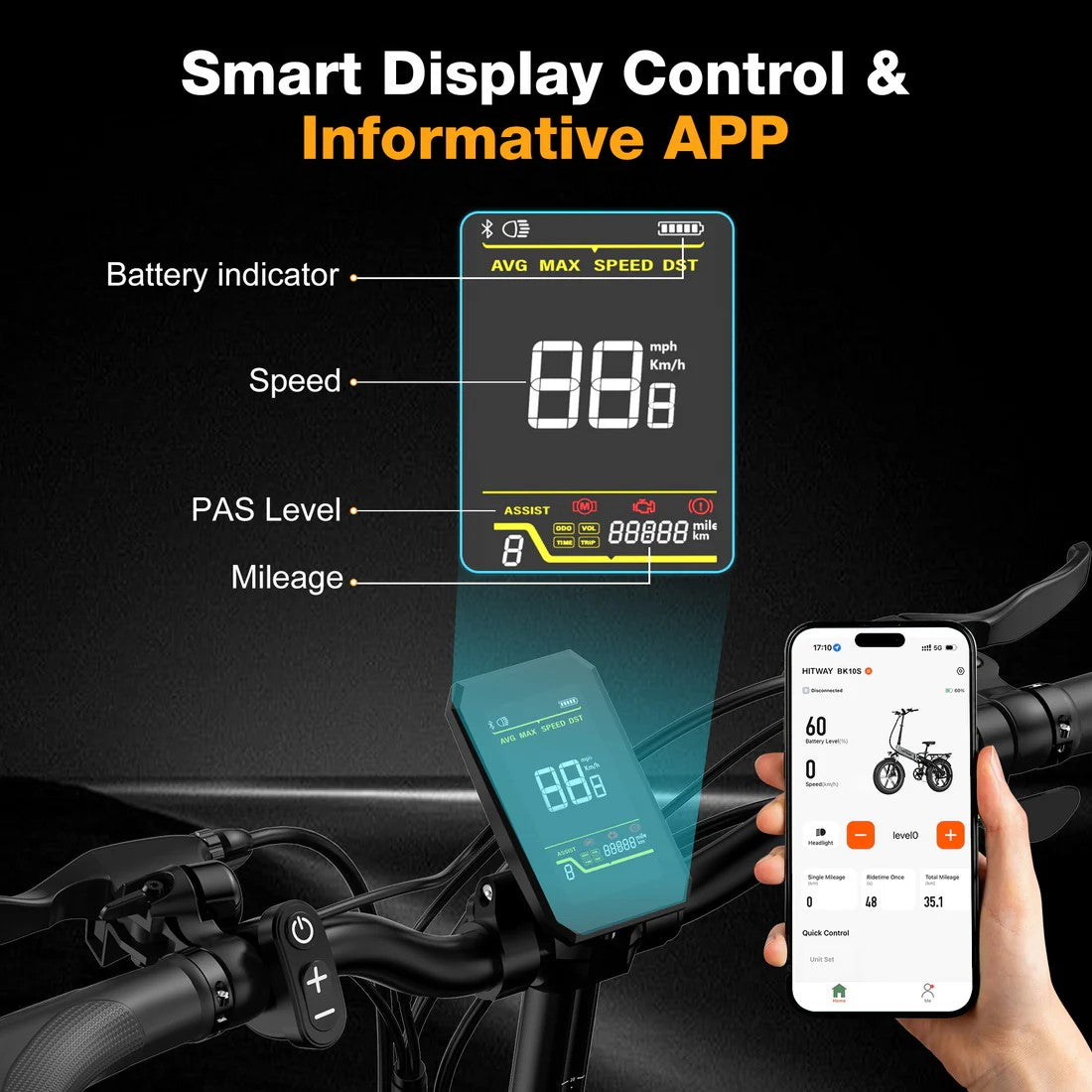 HITWAY - BK10S Folding Electric Bike