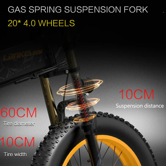 LANKELEISI X3000Plus-UP 20 Inch 4.0 Fat Tire Snow E-Bike